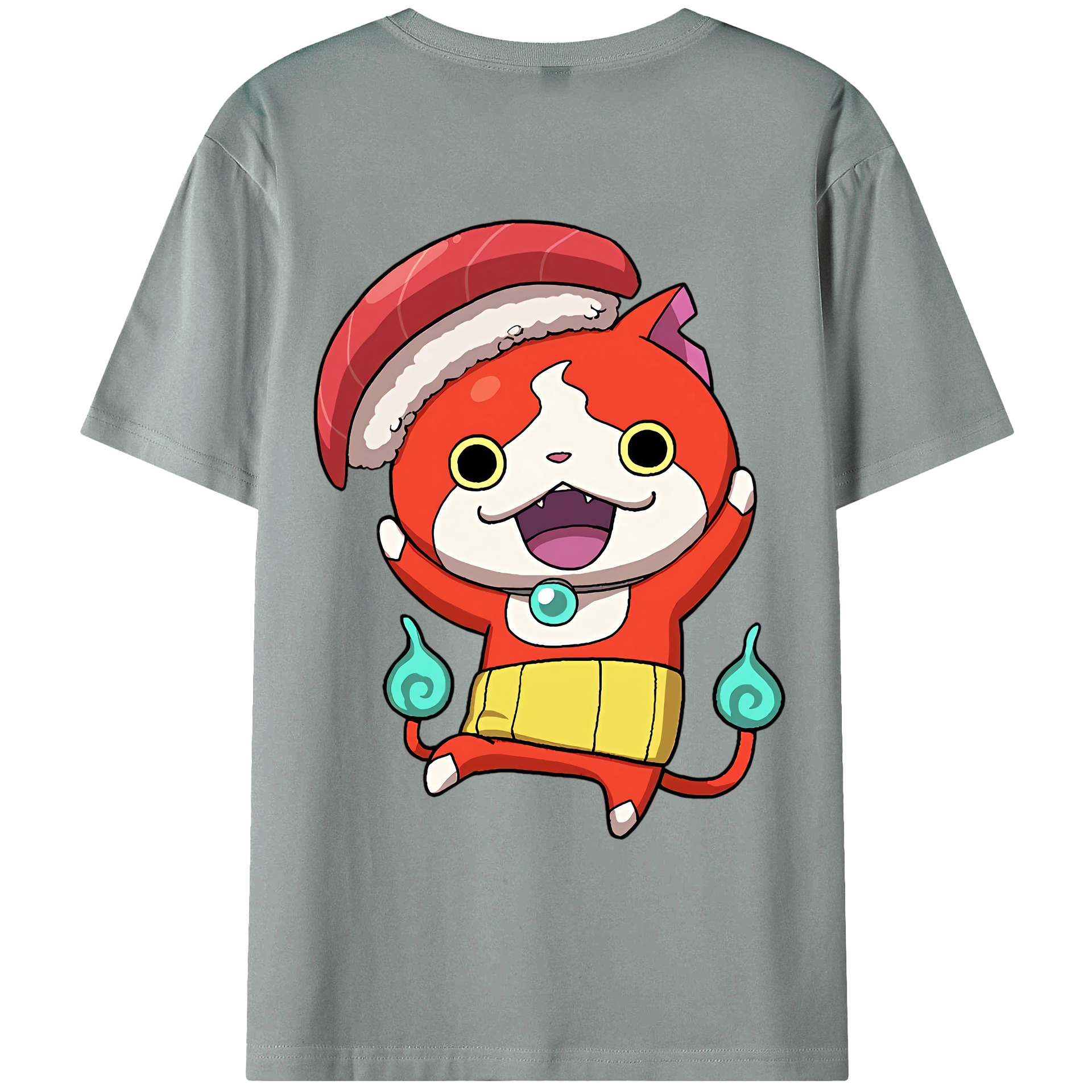 （画像用） 妖怪ウォッチ Yo-kai Watch 綿100％ メンズ半袖Tシャツ（バックプリント） 通気性